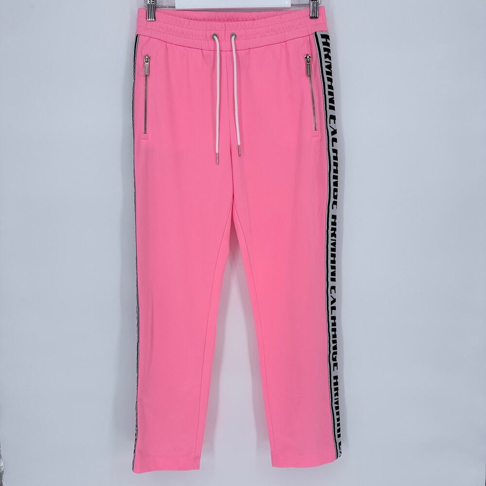 Armani Exchange Logo Tape Track Pants Small Hot Pink‎
